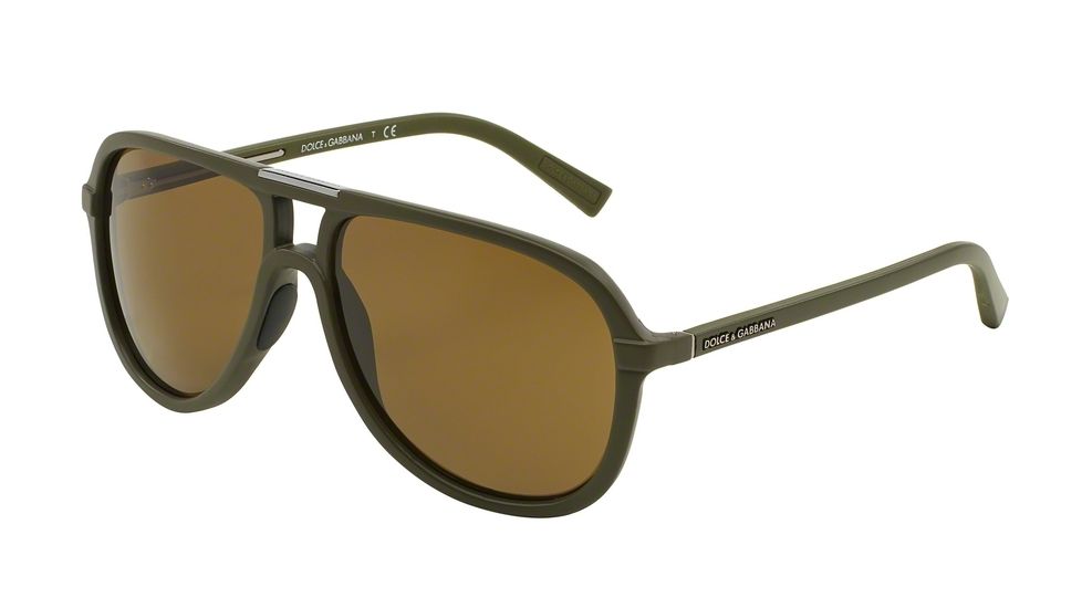 Dolce&amp;Gabbana RUBBER EVOLUTION DG6092 Single Vision Prescription Sunglasses DG6092-277773-58 - Lens Diameter 58 mm, Frame Color Military Green Rubber