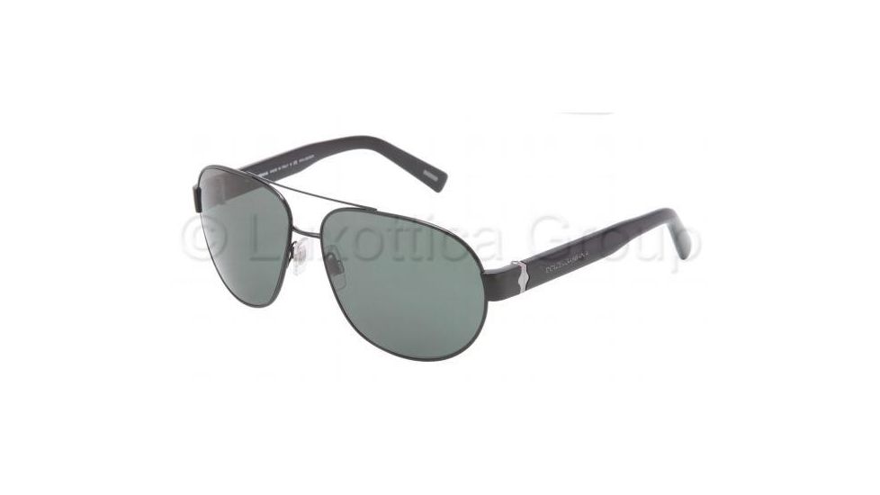 Dolce&amp;Gabbana SICILIAN HINGE DG2117 Sunglasses 01/9A-6113 - Black Frame, Green Lenses