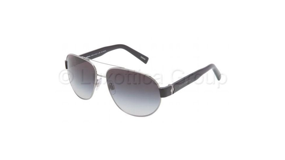 Dolce&amp;Gabbana SICILIAN HINGE DG2117 Sunglasses 04/T3-6113 - Gunmetal Frame, Gray Gradient Lenses