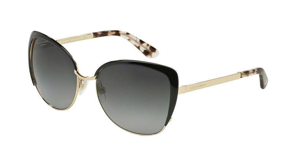 Dolce&amp;Gabbana SICILIAN TASTE DG2143 Sunglasses 488/T3-57 - Pale Gold/Black Frame, Polar Grey Gradient Lenses