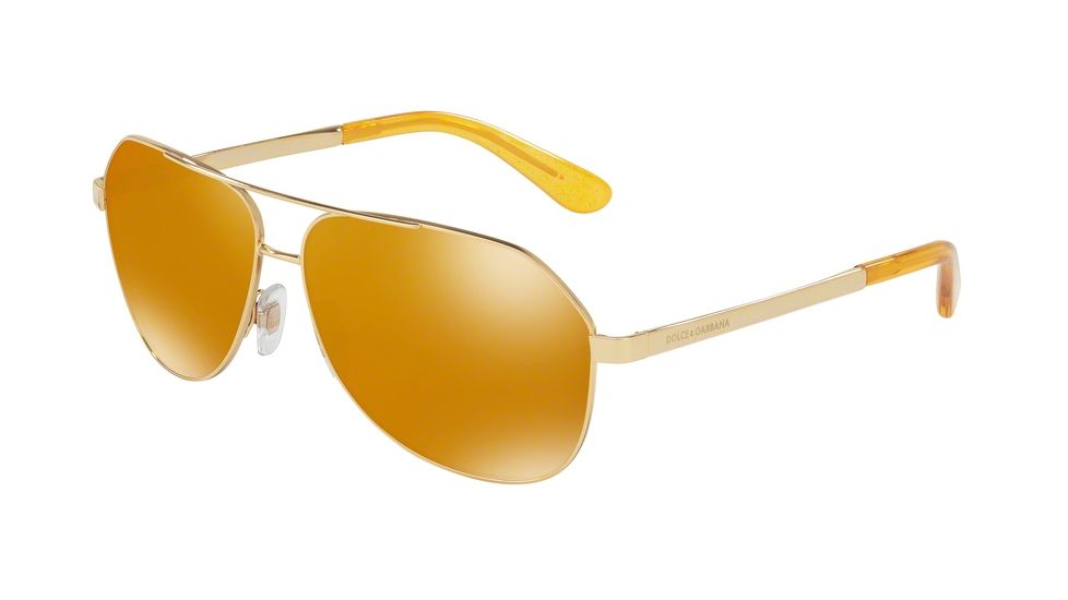 Dolce&amp;Gabbana Sicilian Taste DG2144 Single Vision Prescription Sunglasses DG2144-02-N0-61 - Lens Diameter 61 mm, Frame Color Gold