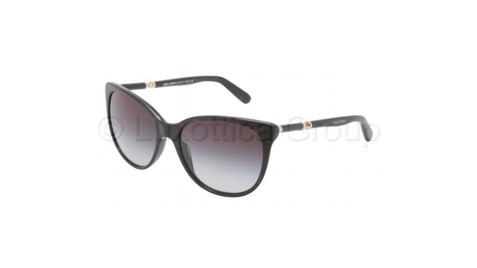 Dolce&amp;Gabbana SICILY DG4156 Sunglasses 19638G-5617 - Black Marble Frame, Gray Gradient Lenses
