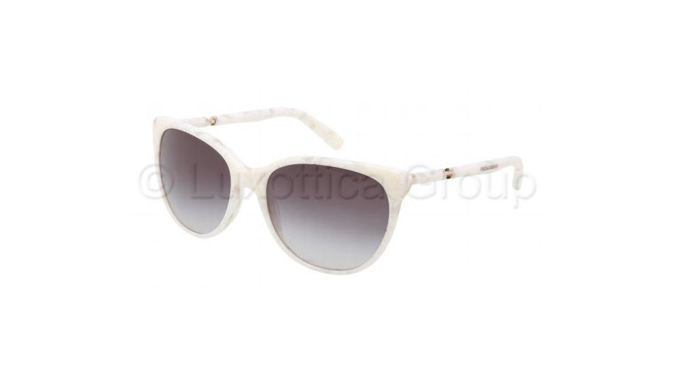 Dolce&amp;Gabbana SICILY DG4156 Sunglasses 19678G-5617 - White Marble Frame, Gray Gradient Lenses