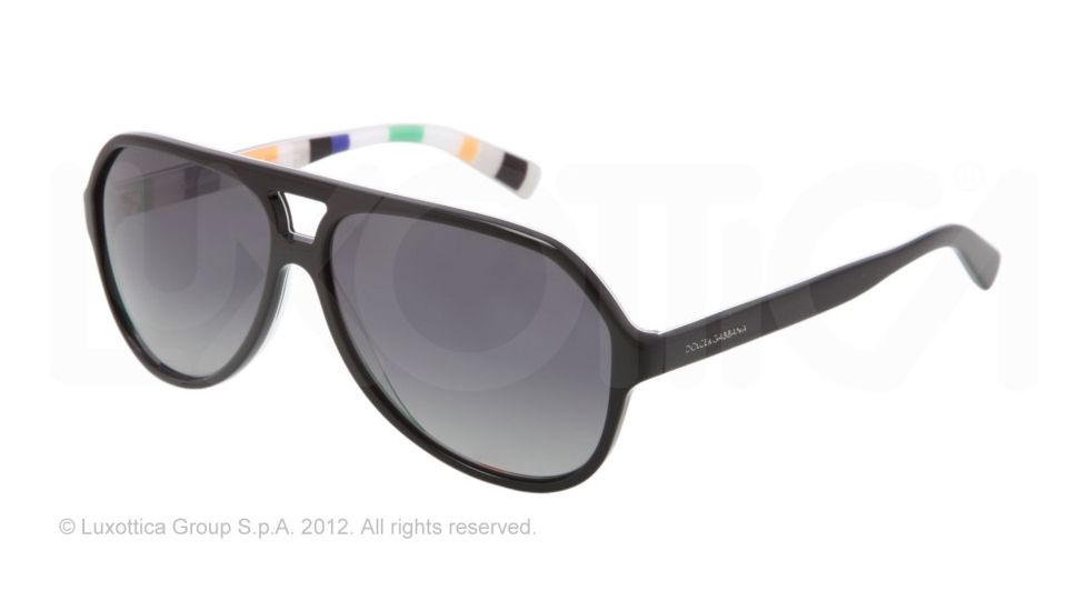 Dolce&amp;Gabbana STRIPES SPECIAL PROJECT DG4182P Progressive Prescription Sunglasses DG4182P-2717T3-60 - Lens Diameter 60 mm, Lens Diameter 60 mm, Frame Color Top Black On Stripes