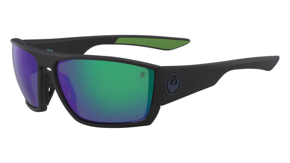 Dragon Cutback H2O Sunglasses- Mens, Matte Black/Green Ion 35144-Matte Black/Green Ion