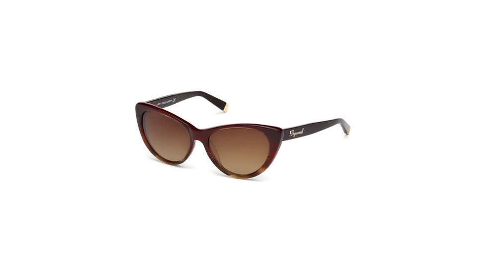 DSquared DQ0079 Sunglasses - Bordeaux Frame Color, Gradient Brown Lens Color