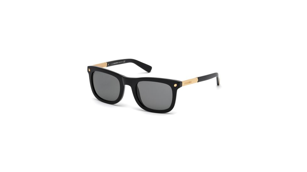 DSquared DQ0178 Sunglasses - Shiny Black Frame Color, Smoke Lens Color