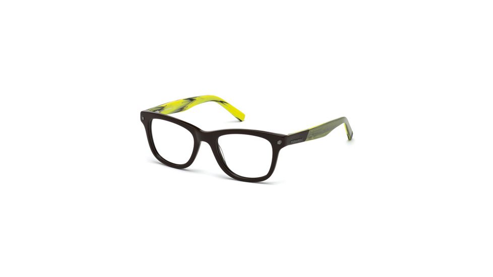 DSquared DQ5167 Eyeglass Frames - Shiny Dark Brown Frame Color