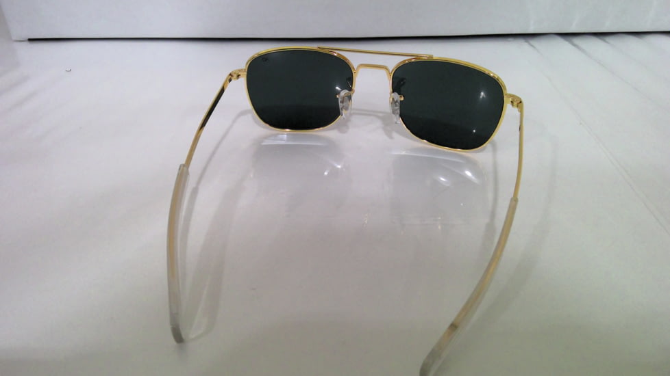 EDEMO AO Original Pilot Sunglasses, Gold Frame, 52 mm Gray SkyMaster Glass Lenses, Standard Temple, Polarized, 738921549406, EDEMO1