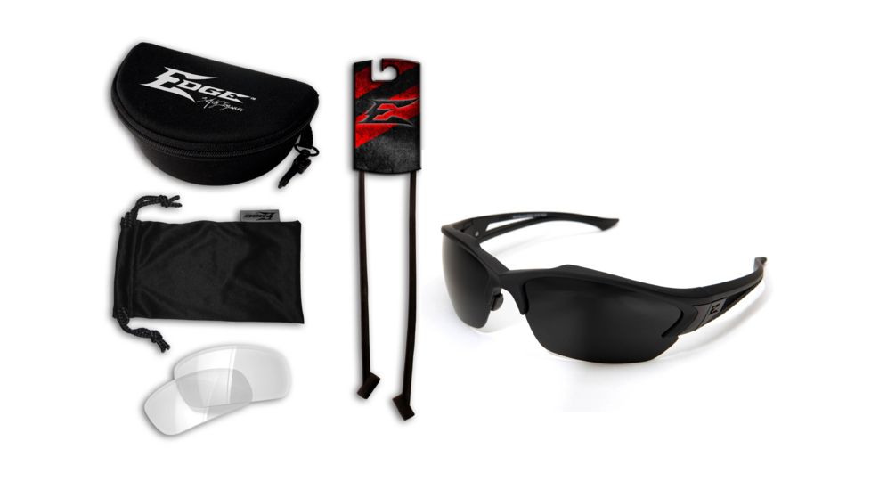 Edge Eyewear Acid Gambit 2 Lens Kit, Soft-Touch Matte Black Frame / Clear Vapor Shield,, SG2K-1