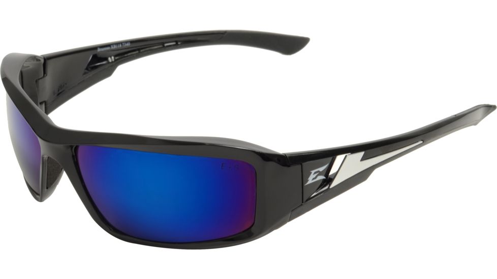 Edge Eyewear Brazeau Safety Glasses Black Frame Blue Mirror Lens Xb118