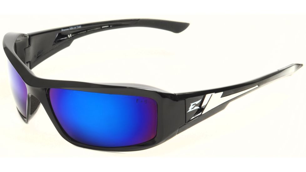 Brazeau Safety Glasses - Black Frame, Blue Mirror Lens XB118