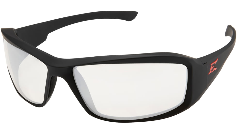 Edge Eyewear Brazeau Torque Safety Glasses - Matte Black Frame with Red E Logo / Clear Vapor Shield Lens, One Size, XB131VS