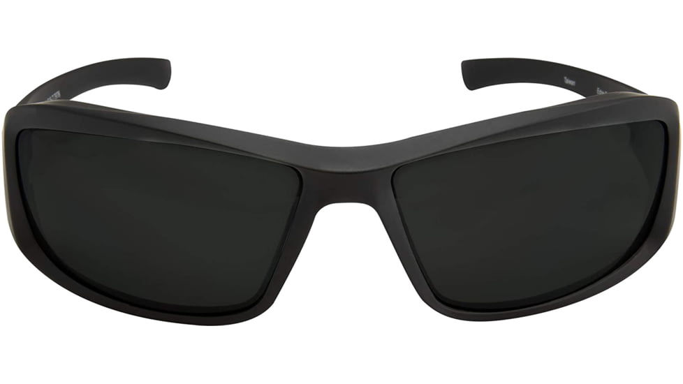 Edge Eyewear Brazeau Torque Safety Glasses - Matte Black Frame with Red E Logo / Smoke Vapor Shield Lens, One Size, XB136VS