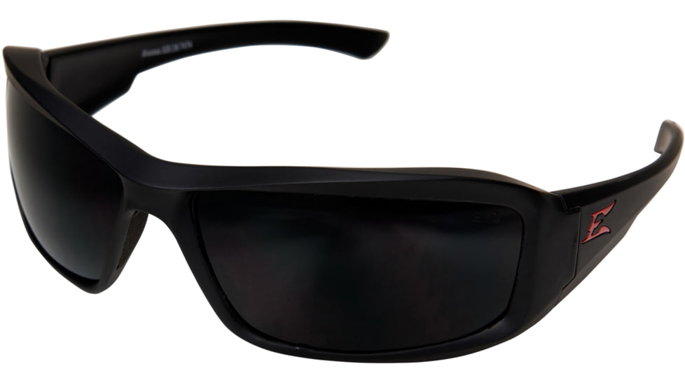 Edge Eyewear Brazeau Torque Safety Glasses - Matte Black Red E / Polarized Vapor Shield Smoke Lens, One Size, TXB236VS