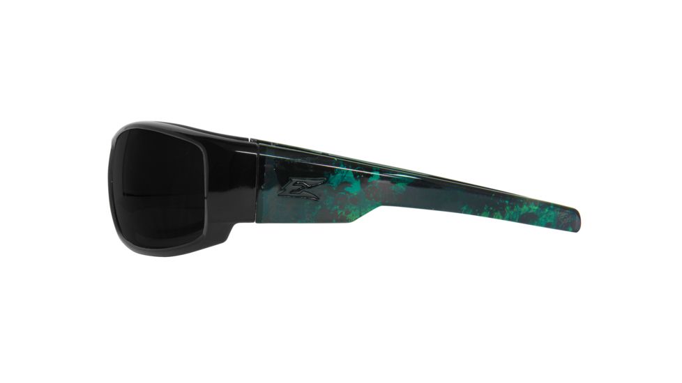Edge Eyewear Caraz Apocalypse 1 Sunglasses, Black &amp; Green Skull Frame, Smoke Lenses, HZ116-A1