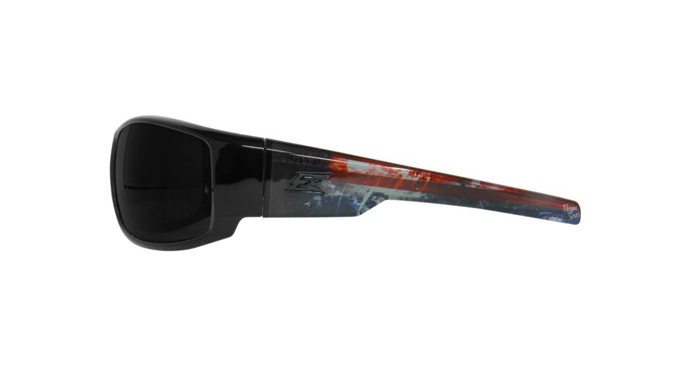 Edge Eyewear Caraz Patriot 1 Sunglasses, Black &amp; American Flag Frame, Smoke Lenses, HZ116-P1