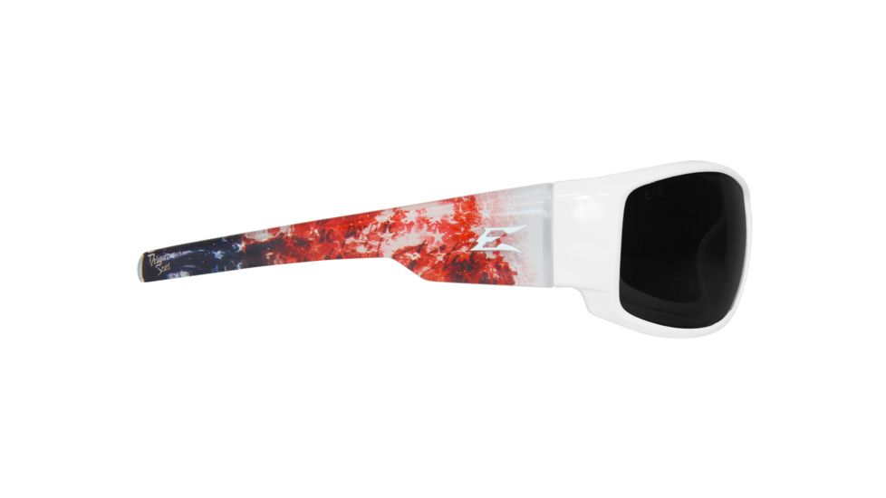 Edge Eyewear Caraz Patriot 2 Sunglasses, White &amp; American Flag Frame, Smoke Lenses, HZ146-P2