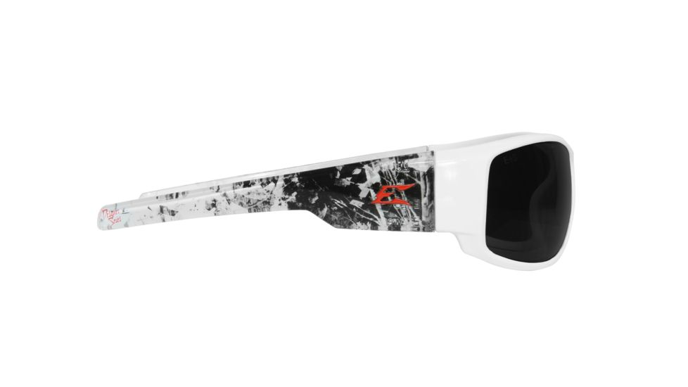 Edge Eyewear Caraz Vigilante 2 Sunglasses, White &amp; Gray Shattered Glass Frame, Smoke Lenses, HZ146-V2