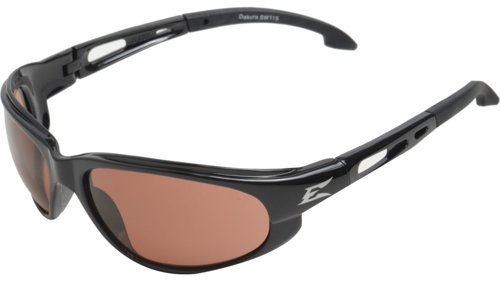 Edge Eyewear Dakura Safety Glasses Black Frame Polarized Copper Driving Lens Tsm215, EDEMO1