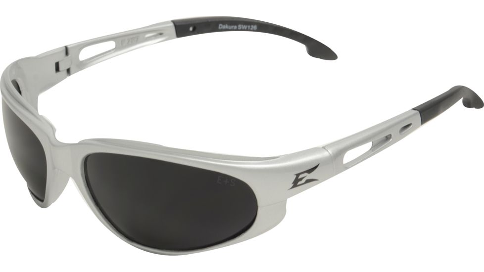Edge Eyewear Dakura Safety Glasses Silver Frame Smoke Lens Sw126