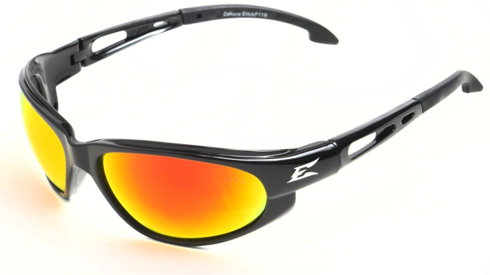 Edge Eyewear Dakura - Black Frame, Aqua Precision Red Mirror Lens SWAP119