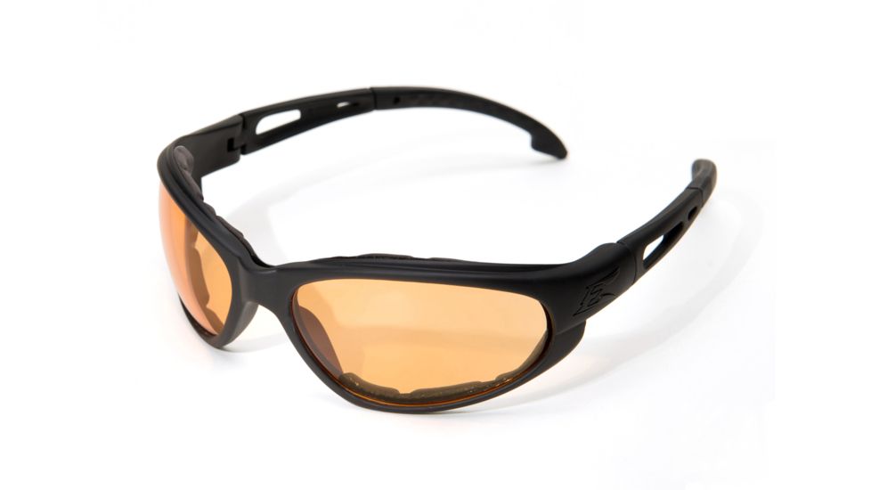 Edge Eyewear Falcon Sunglasses, Soft-Touch Matte Black Frame / Tiger's Eye Vapor S, GSF610