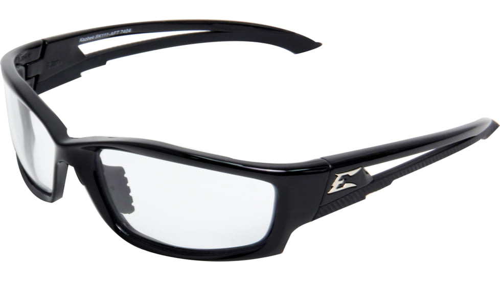 Edge Eyewear Kazbek Safety Glasses Black Frame Clear Lens Asian Fit Sk111 Aft