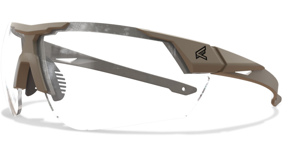 Edge Eyewear Phantom Rescue Shooting Glasses, Tan499 Frame, Clear Vapor Shield Lenses, Standard, PR21VS