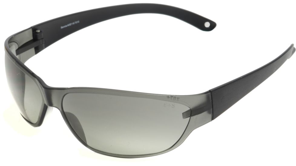 Edge Eyewear Savoia Safety Glasses - Black Frame, Smoke Lens AKE116