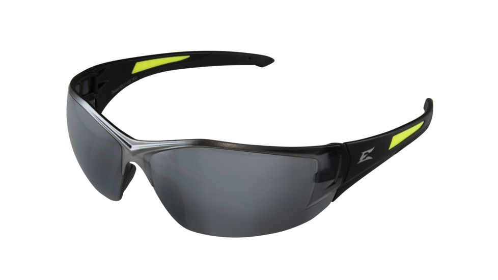 Edge Safety Delano G2 Sunglasses, Black Frame, Silver Mirror Lens, SD117-G2