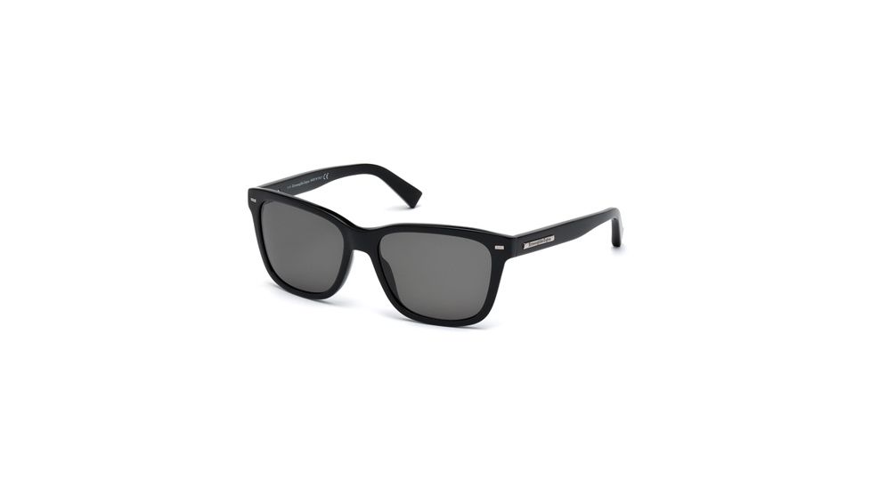 Ermenegildo Zegna EZ0002 Sunglasses - Shiny Black / Smoke Frame Color