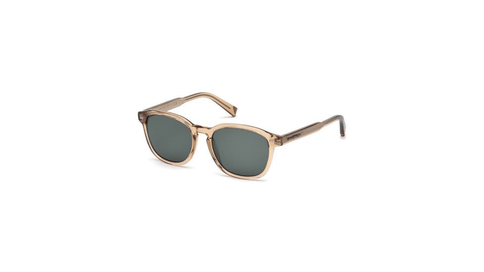 Ermenegildo Zegna EZ0005 Sunglasses - Shiny Light Brown Frame Color, Green Lens Color