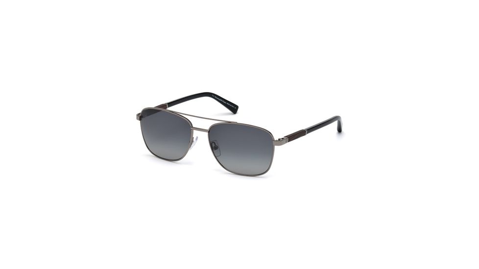 Ermenegildo Zegna EZ0014 Sunglasses - Shiny Gun Metal Frame Color, Gradient Smoke Lens Color