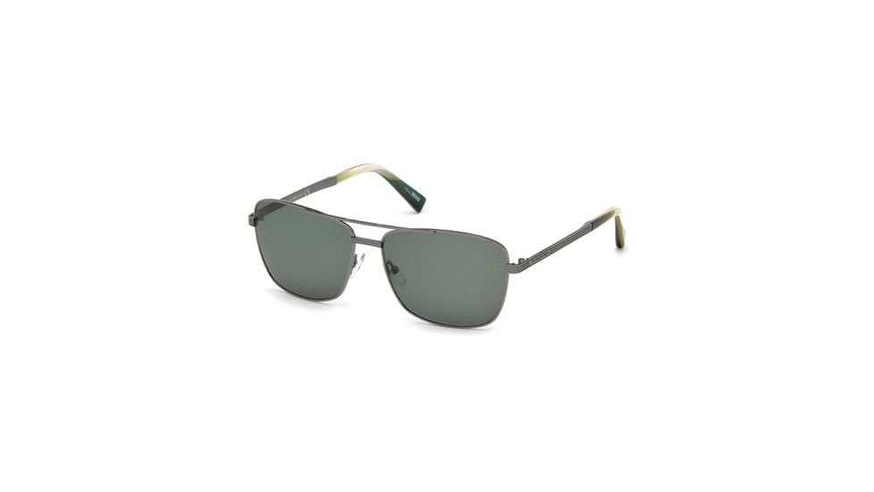 Ermenegildo Zegna EZ0031 Sunglasses - Shiny Gun Metal Frame Color, Green Lens Color