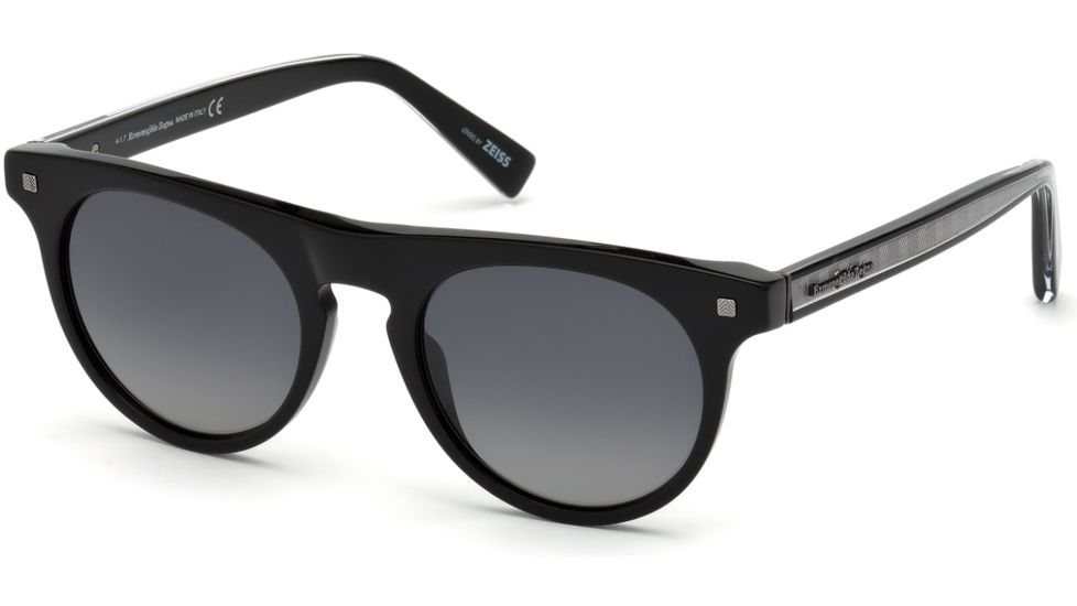 Ermenegildo Zegna EZ0095 Sunglasses - Shiny Black Frame Color, Smoke Polarized Lens Color