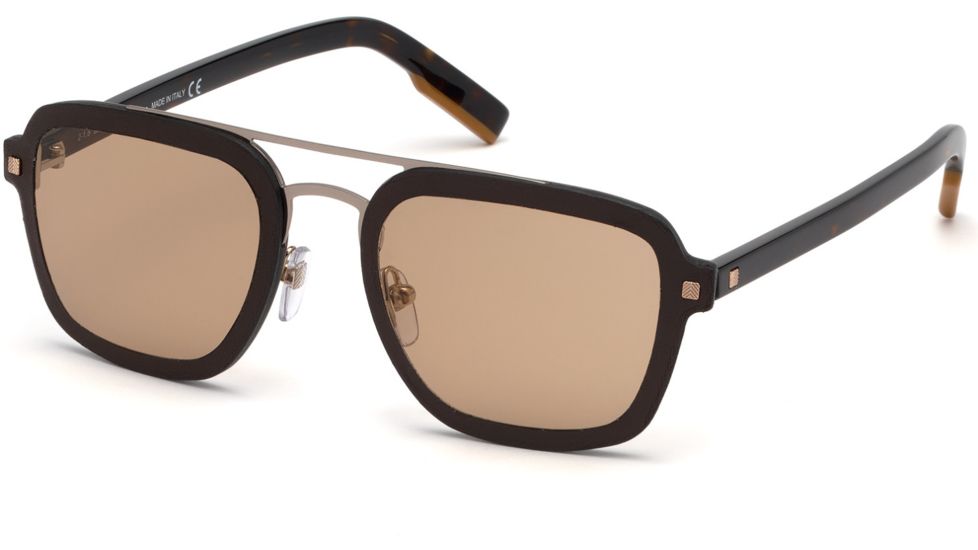 Ermenegildo Zegna EZ0120 Sunglasses - Shiny Dark Brown Frame Color, Roviex Mirror Lens Color