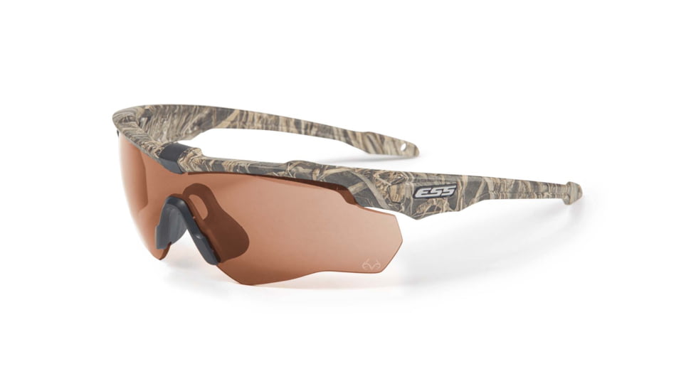 ESS Crossblade STD RealTree MAX7 Sunglasses, Camo Frame, Gray/Clear/HI-DEF Copper Lenses, EE9032-25