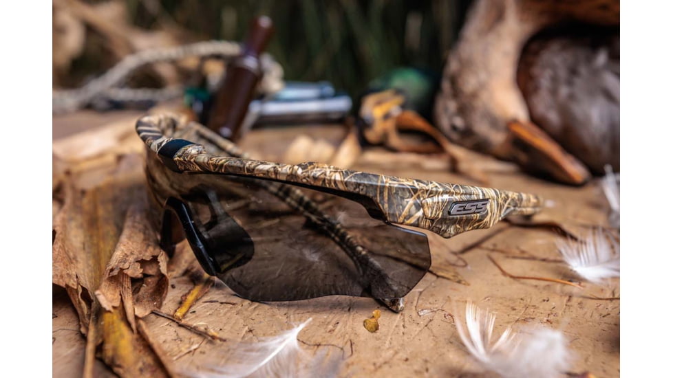 ESS Crossblade STD RealTree MAX7 Sunglasses, Camo Frame, Gray/Clear/HI-DEF Copper Lenses, EE9032-25