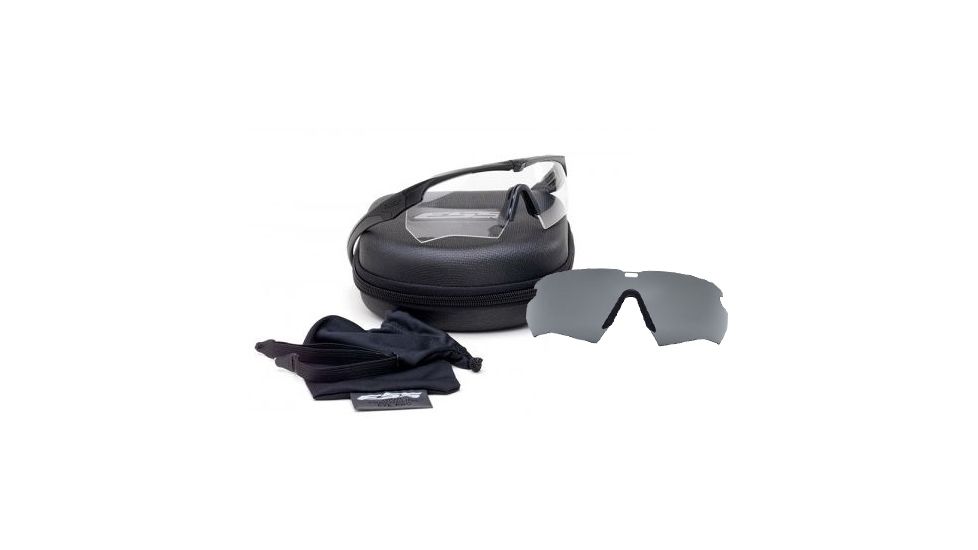 ESS Crossbow Suppressor 2X Eyeshields Safety Glasses, Black w/ Clear &amp; Smoke Lenses 740-0451