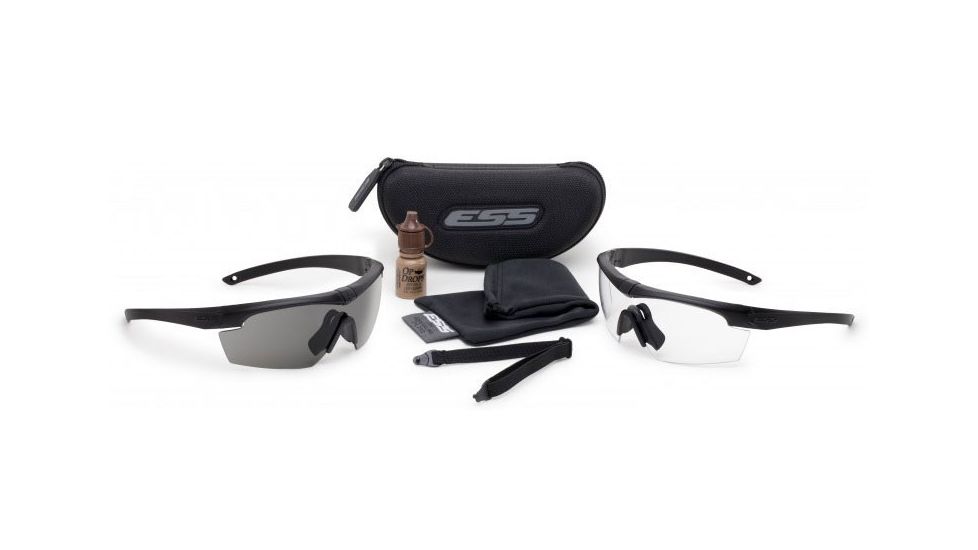 ESS Crosshair 2X Kit Ballistic Eyeshields, Clear and Smoke Gray Lenses, Black Frame ESS EE9014-02