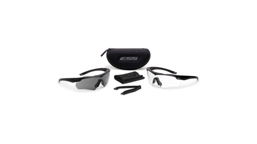 ESS Crossbow Suppressor 2x+ Frame w/Laser LPL-B, Clear/Smoke Gray, 740-0428