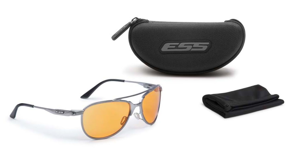 ESS inVINCEible Aviator Sunglasses, Gunmetal/HD Orange Rust, Medium, EE4062-05