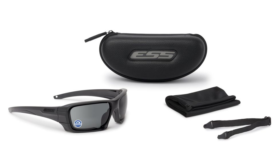 ESS Rollbar Ballistic Sunglasses, Matte Black Frame, Mirrored Gray Lens, Polarized, Medium / Large Fit, EE9018-13