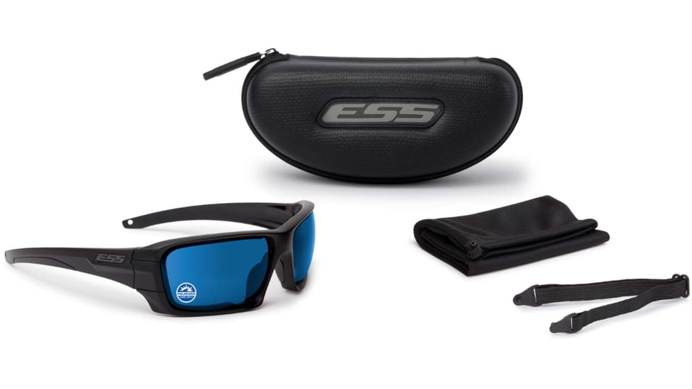 ESS Rollbar Tactical Sunglasses, Black Frame, Polarized Blue Lens, EE9018-10