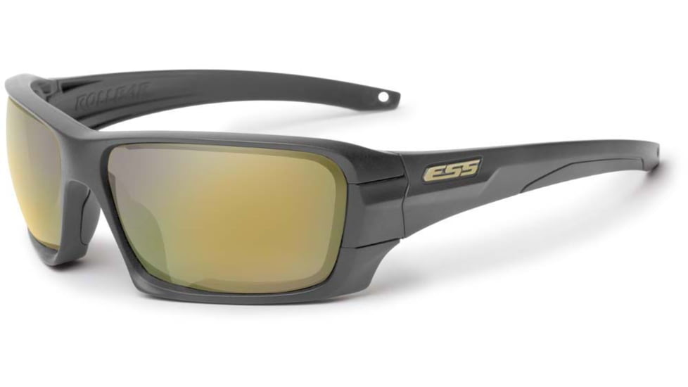 ESS Waterman Rollbar Sunglasses, Carbon Gray Frame, Polarized Mirrored Green Lens, Medium/Large, EE9018-25