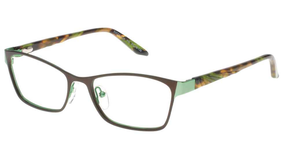 Exces 3128 Single Vision Prescription Eyeglasses, Matte Black/Light Green Frame, EX3128705SV