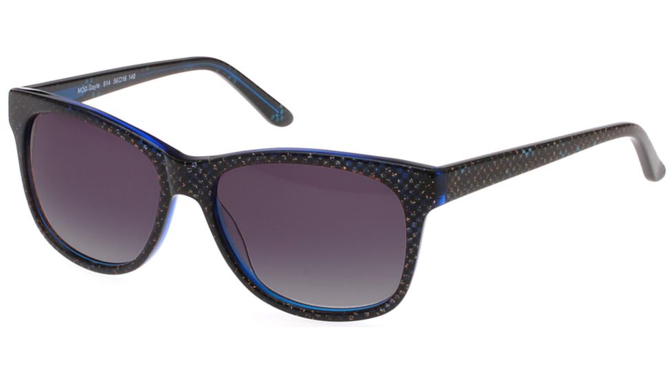Exces Gayle Progressive Prescription Sunglasses, Gold Sparkle/Blue Frame, EXGAYLE914PR