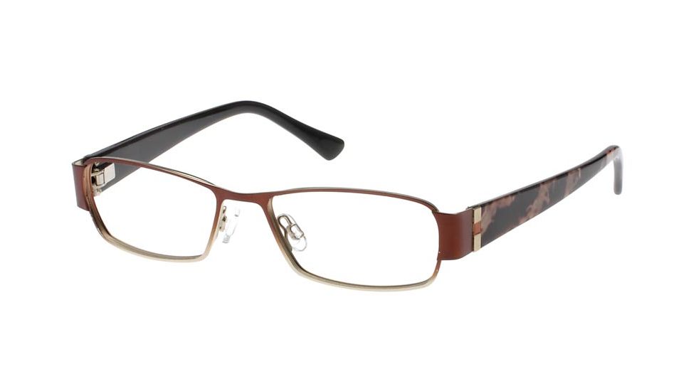 Exces Womens 3095 Eyeglasses - Brown-Gold Frame w/ Clear Lenses, Size 48-16-135, 48-16-135 3095-161
