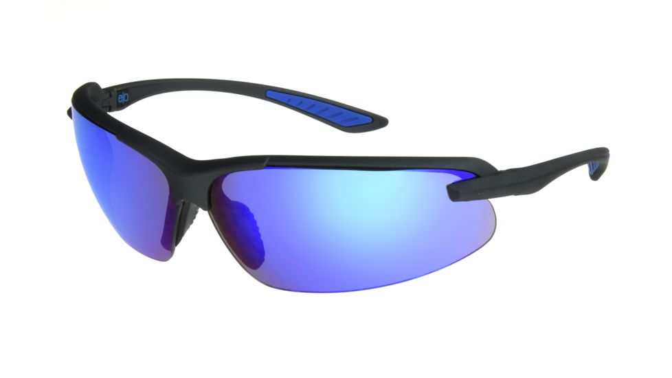 Extreme Optiks EO PC 1801 Sunglasses, Rubberized Metallic Gray Frame, Smoke with Blue Mirror Lenses, 10242521.FGX
